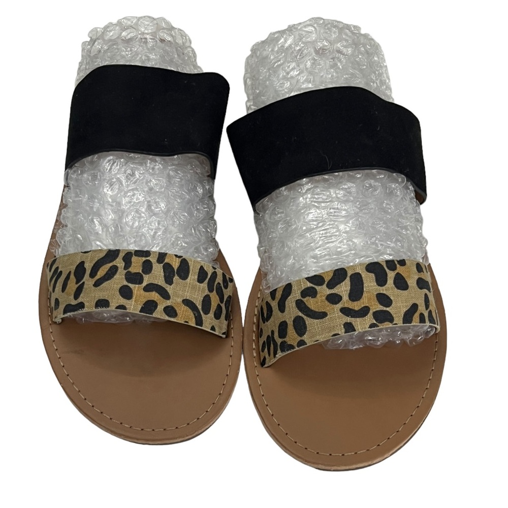 Sandals - Leopard and Black Francesca’s sandals - EUC like new SB11